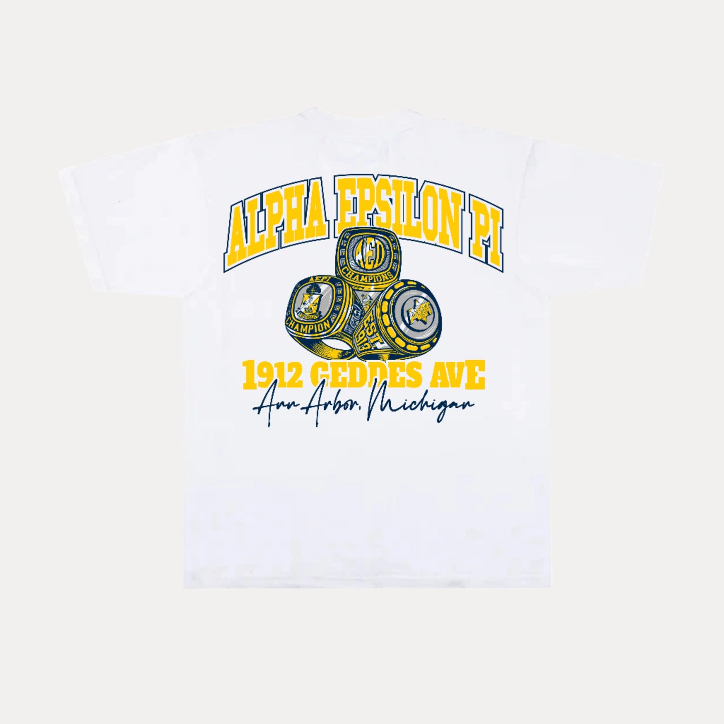 MICHIGAN AEPI WHITE RING TEE