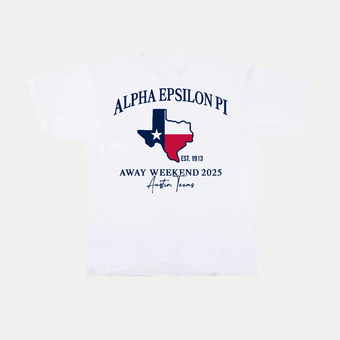 SMU AEPI AWAY WEEKEND WHITE TEE