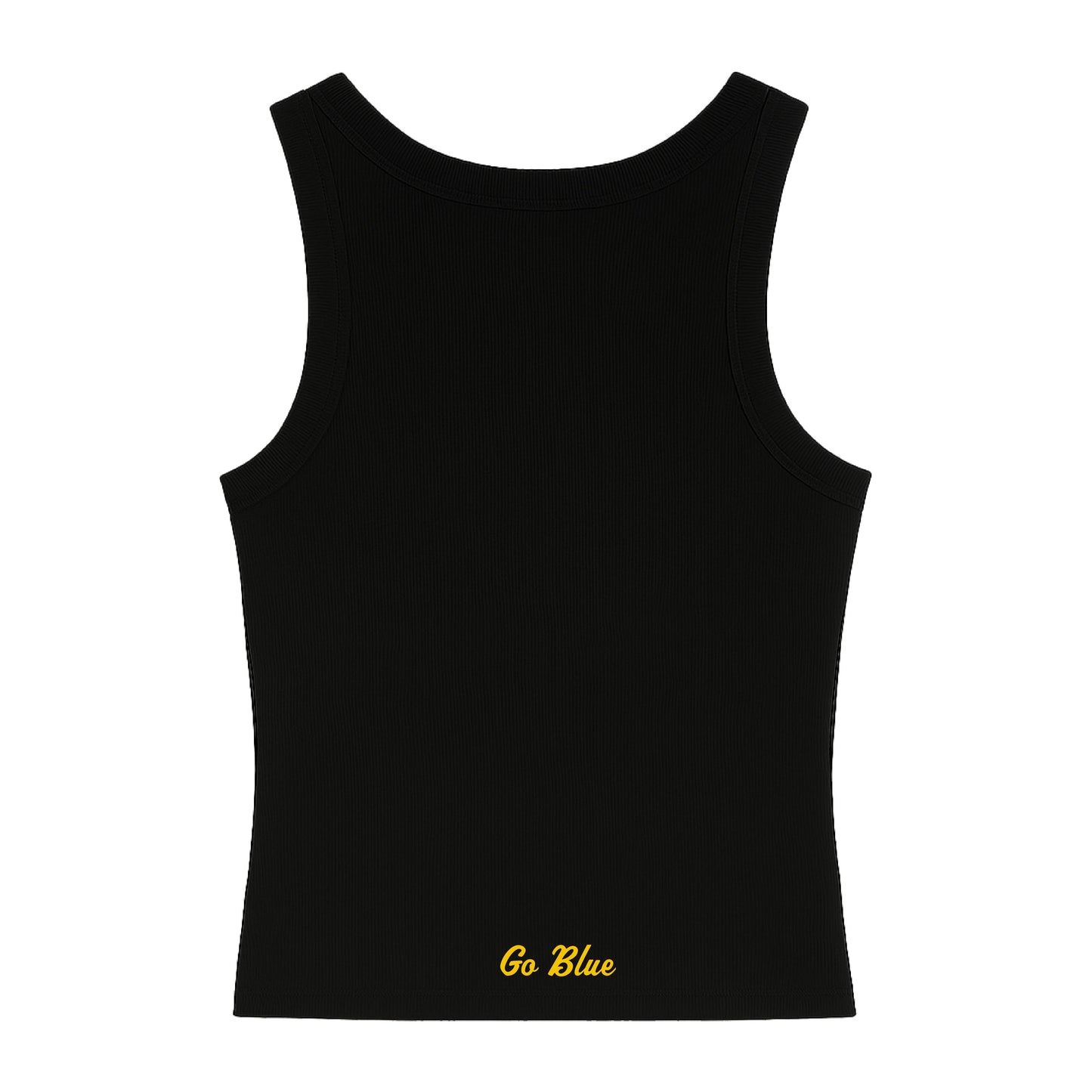 MICHIGAN KAPPA BLACK BABY RIB EMBROIDERED TANK