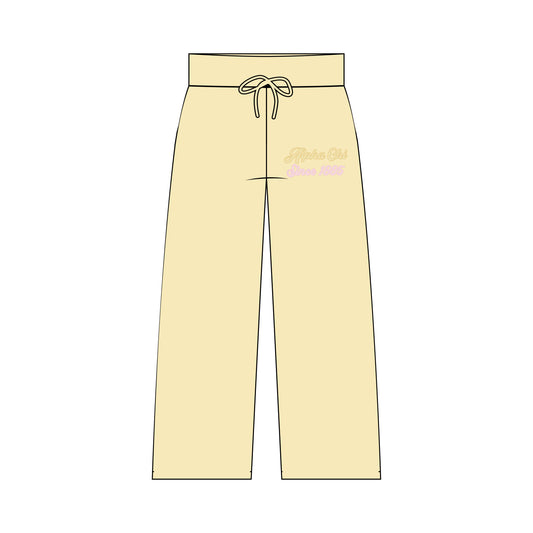 APPLIQUÉ EMBROIDERED OPEN BOTTOM SWEATPANT