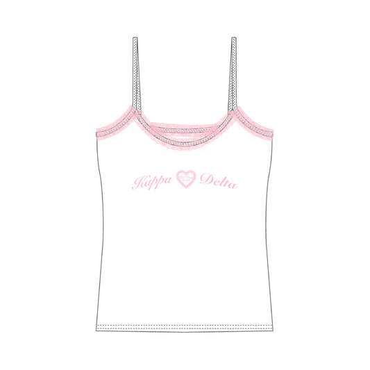 INDIANA KD BID DAY LACE SPAGHETTI TANK