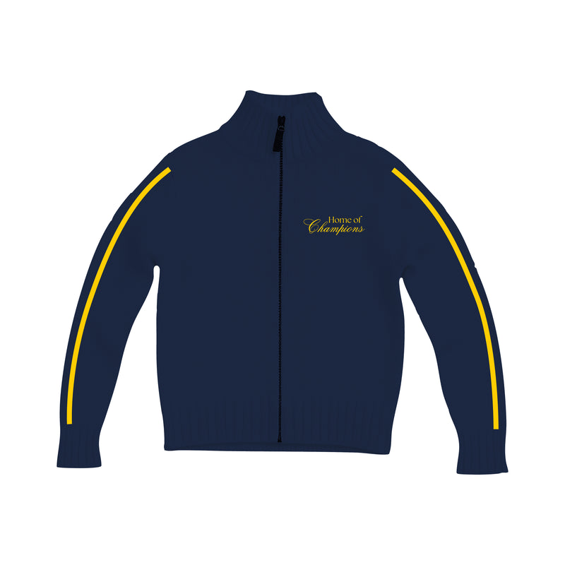 Gameday Embroidered Knit Zip Up Top