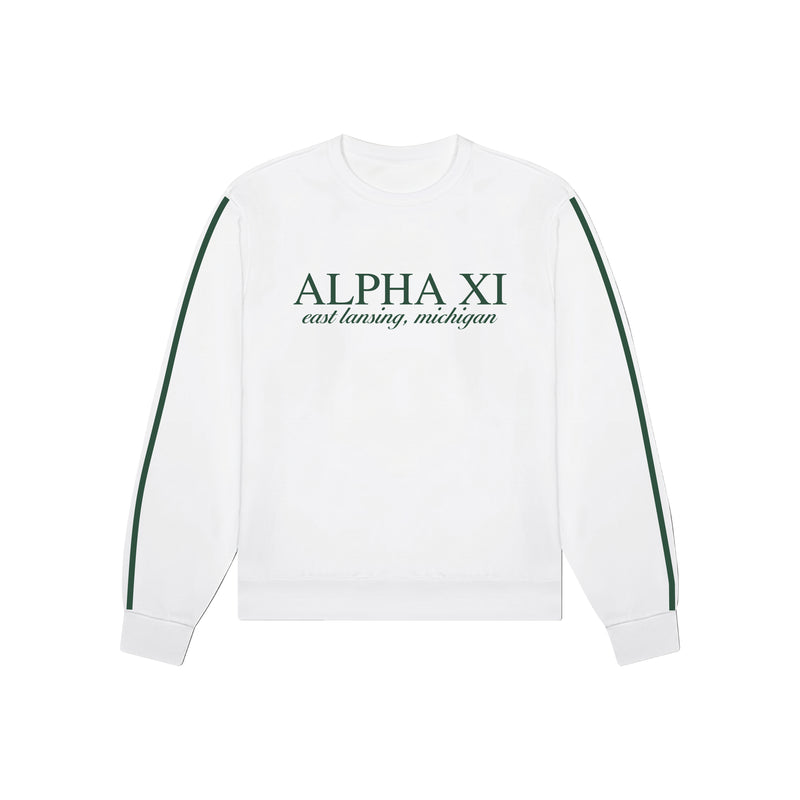 Mich State AXID Heavyweight Striped Crewneck