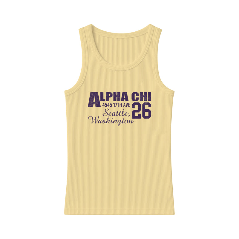 UW Alpha Chi Racerback Full Length Tank