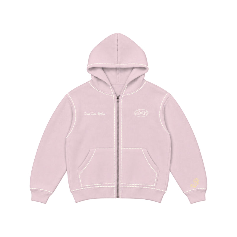 Indiana Zeta  Embroidered French Terry Zip Up