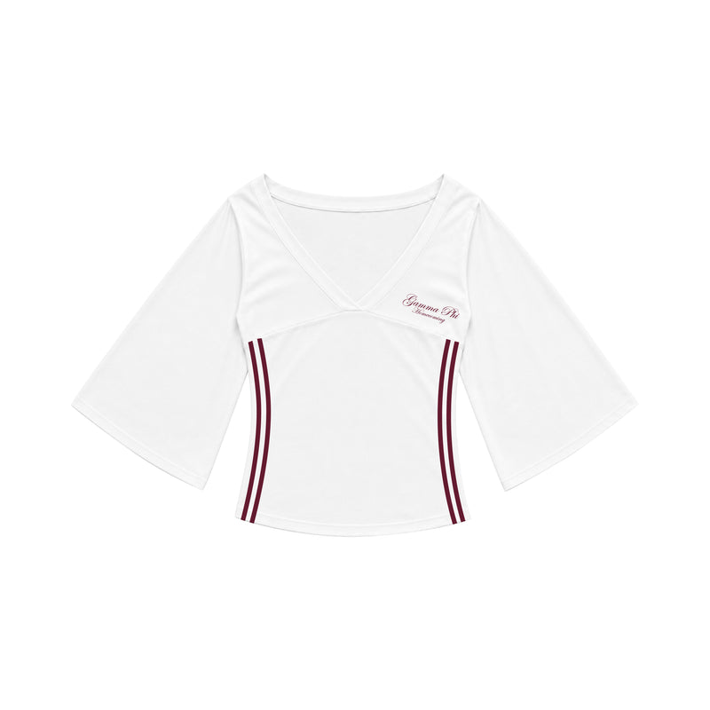 Indiana GPHI Butterfly Embroidered V-Neck Top