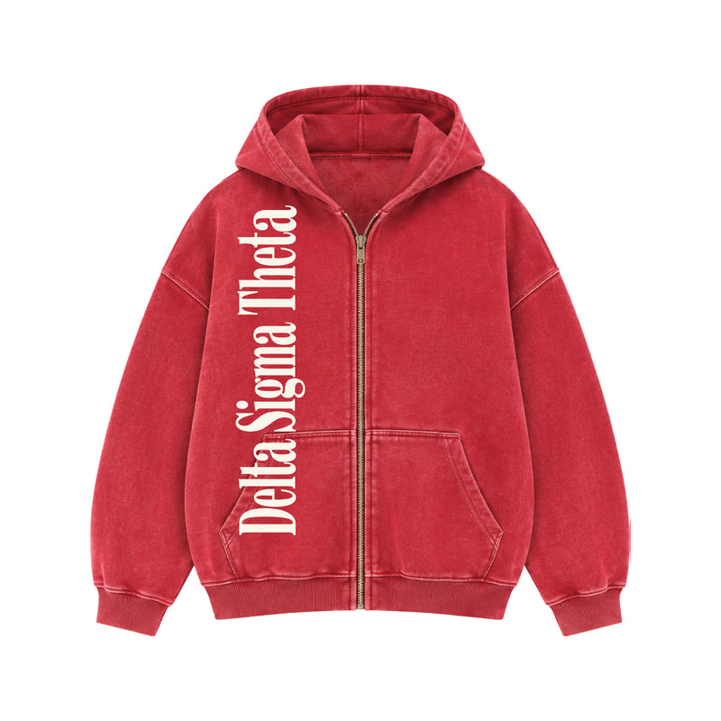 North Carolina Delta Sigma Theta Heavyweight Oversized Zip-Up