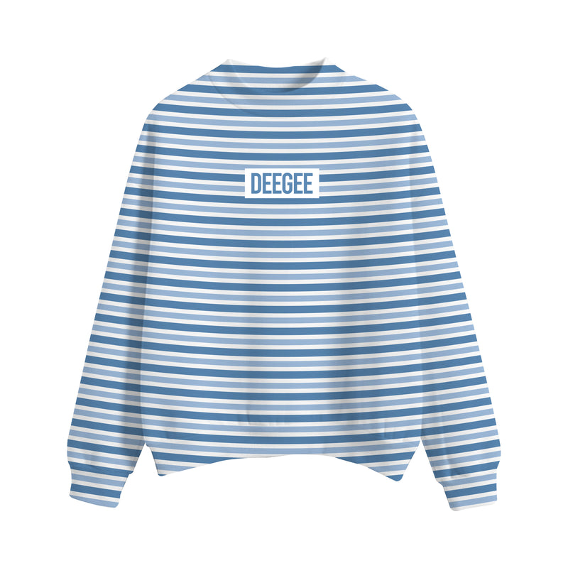 SMU DG Blue Stripe Fleece Mockneck