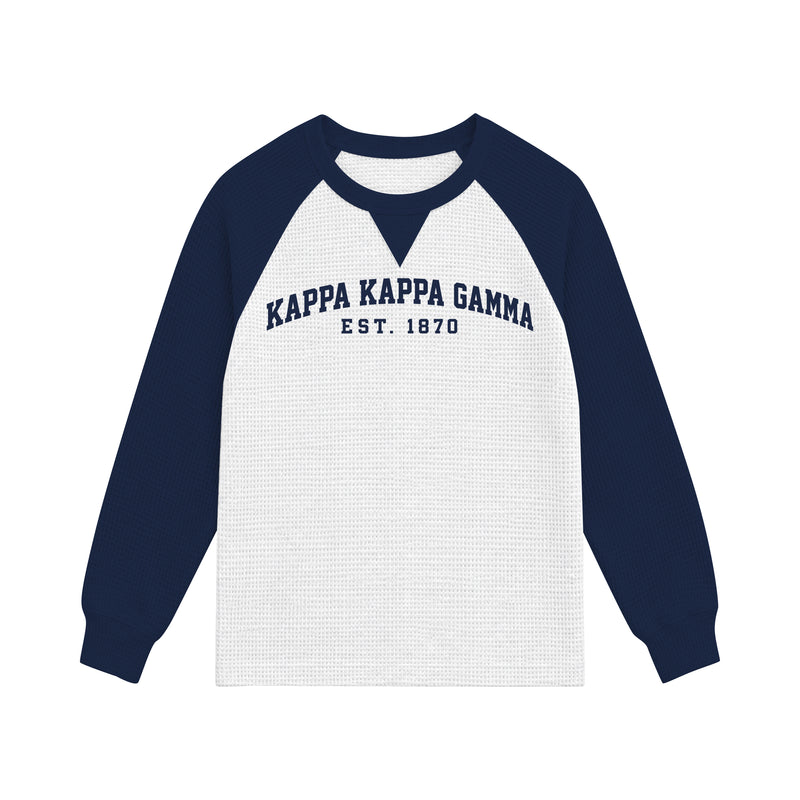 San Diego KKG Embroidered Waffle Knit Long Sleeve