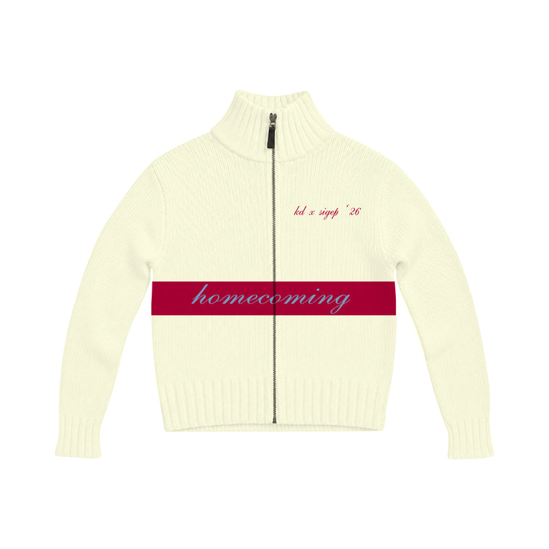Indiana Kappa Delta Embroidered Knit Mockneck Zip Up