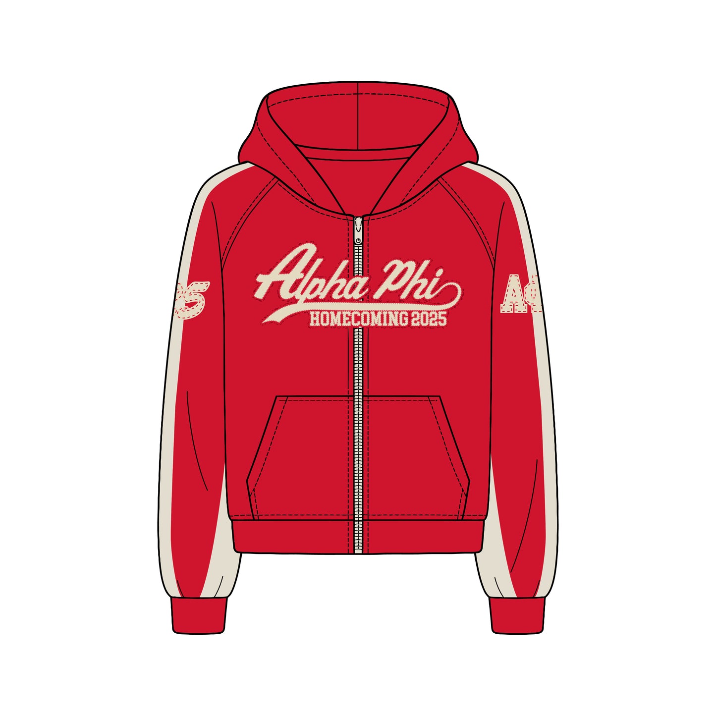 ALPHA PHI EMBROIDERED ZIP UP