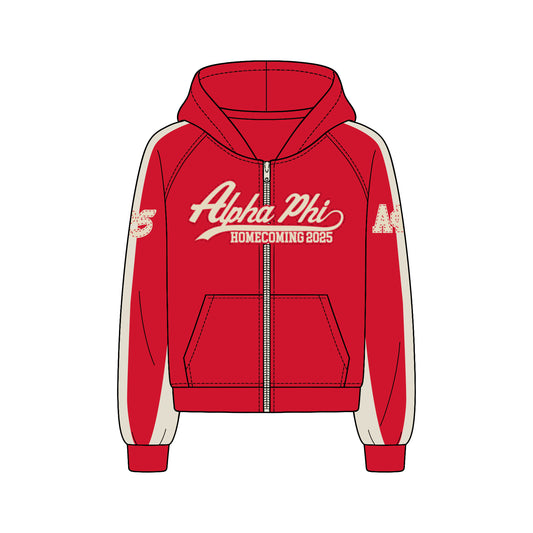 ALPHA PHI EMBROIDERED ZIP UP