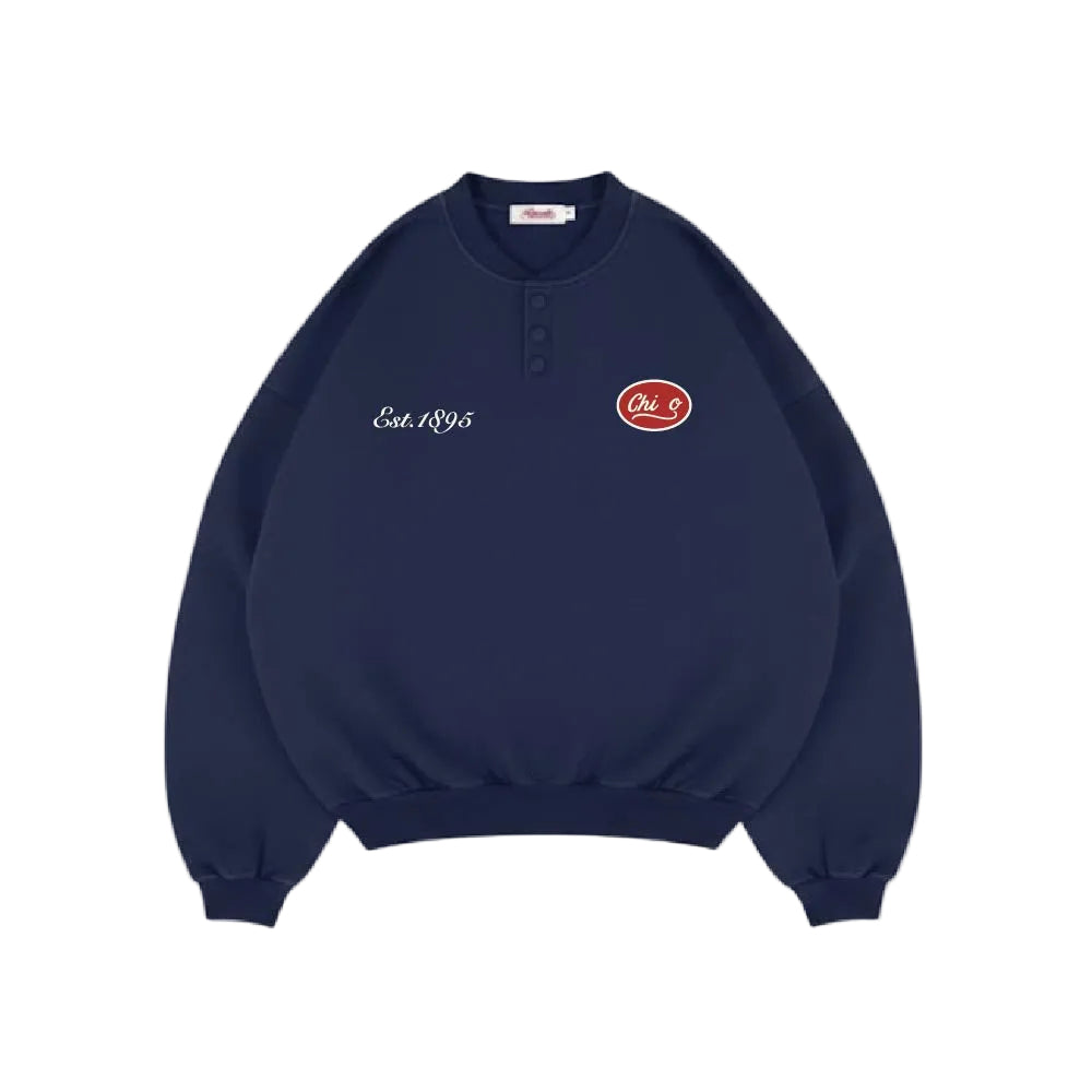 WISCO CHI O EMBROIDERED BUTTON UP CREW