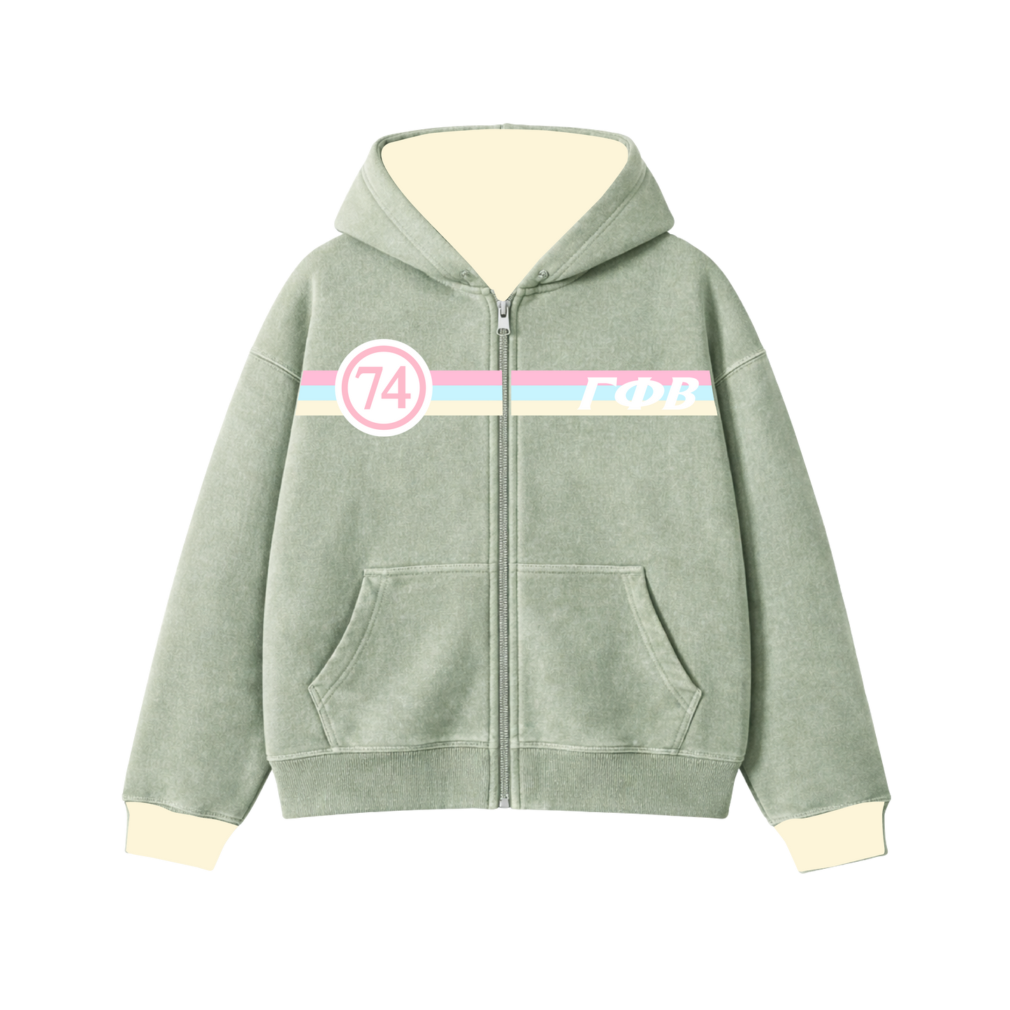 USD GAMMA PHI SPRING HEAVYWEIGHT WASHED ZIPUP