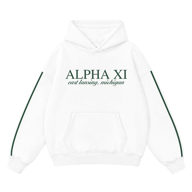 Mich State AXID Heavyweight Striped Embroidered Hoodie