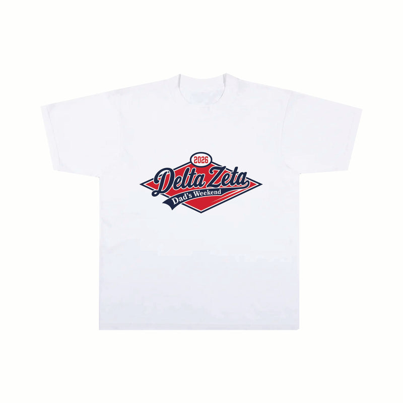 Indiana Delta Zeta White 100% Cotton Heavyweight Tee