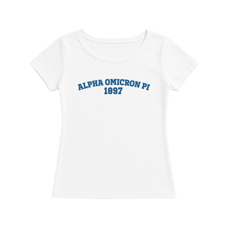 FIU AOPi Applique Embroidered Baby Tee