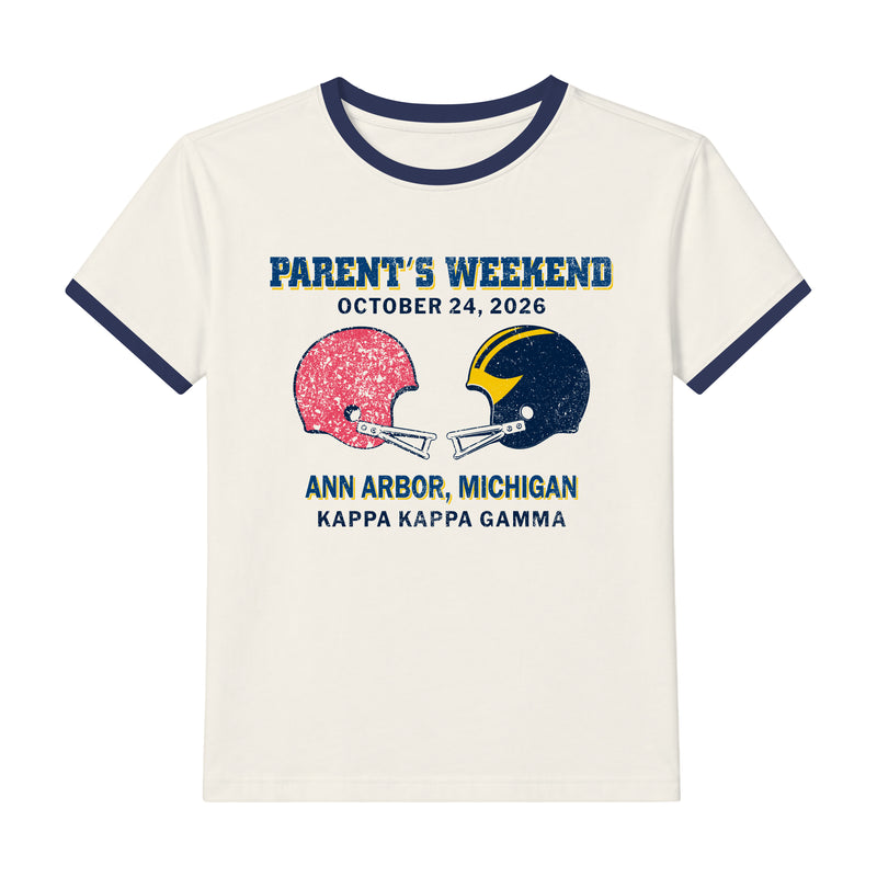 MIchigan KKG Parents Weekend Baby Raglan Tee