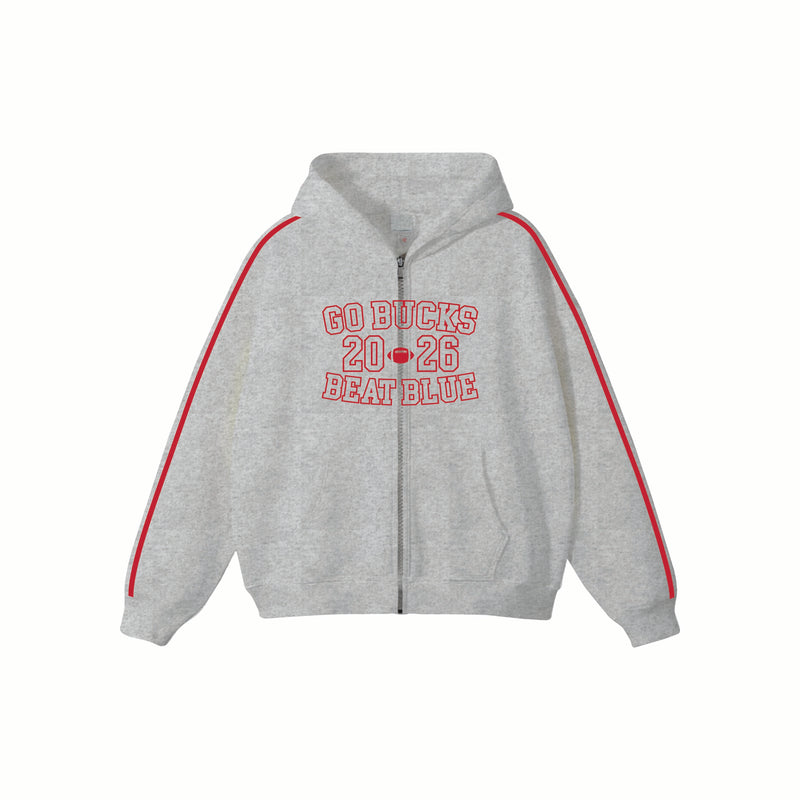 OSU Alpha Phi Embroidered Heavyweight 14oz Fleece Zip UP