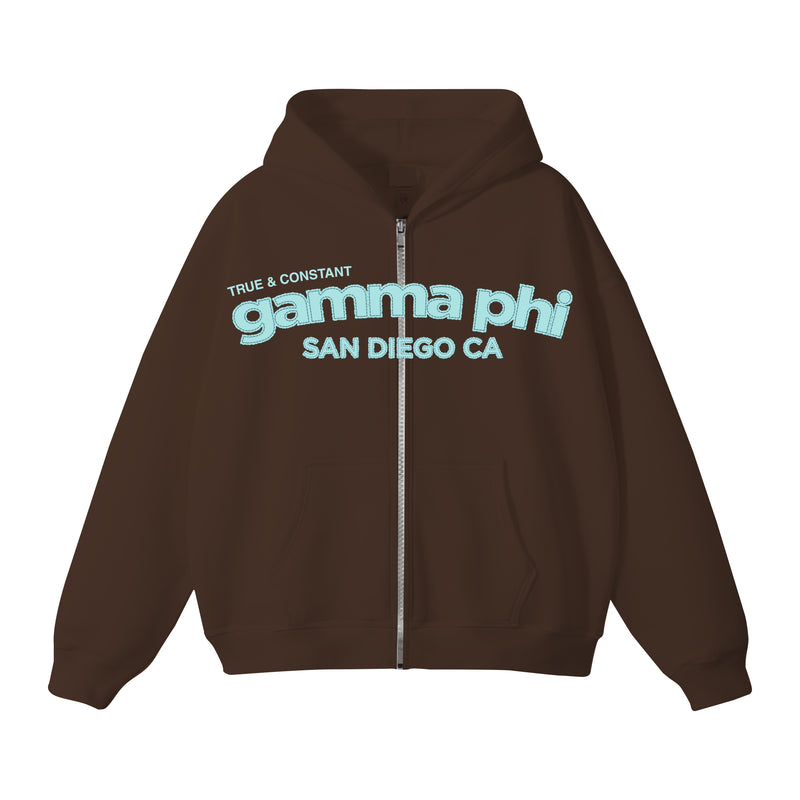 SDSU GPHI Heavyweight Applique Embroidered Zip Up