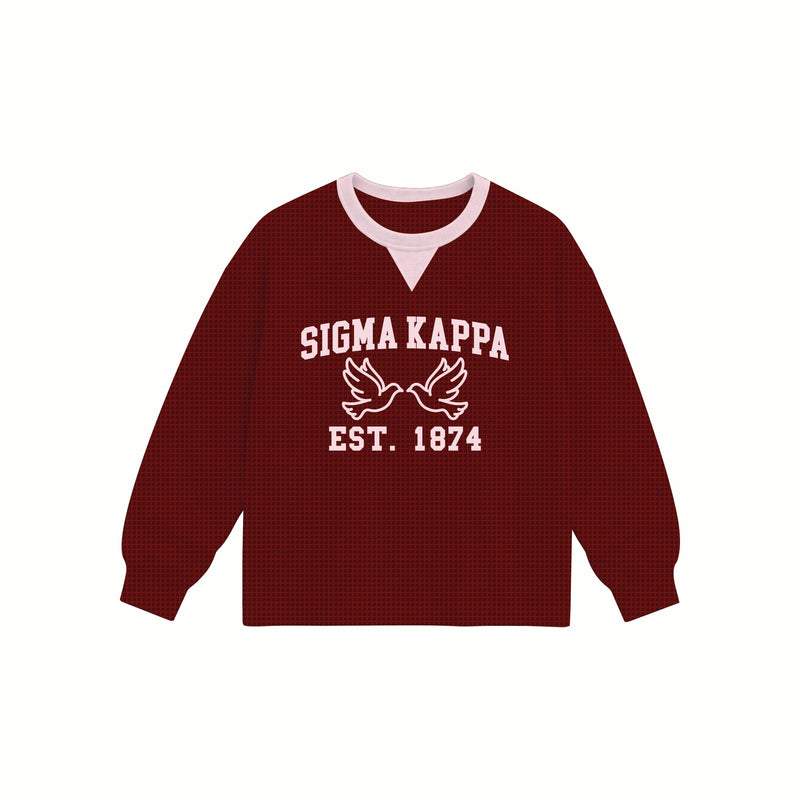 UCB Sigma Kappa Embroidered Waffle Long Sleeve