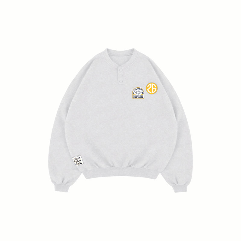 Michigan ADPI Patchwork Heavyweight 14oz French Terry Henley Crewneck