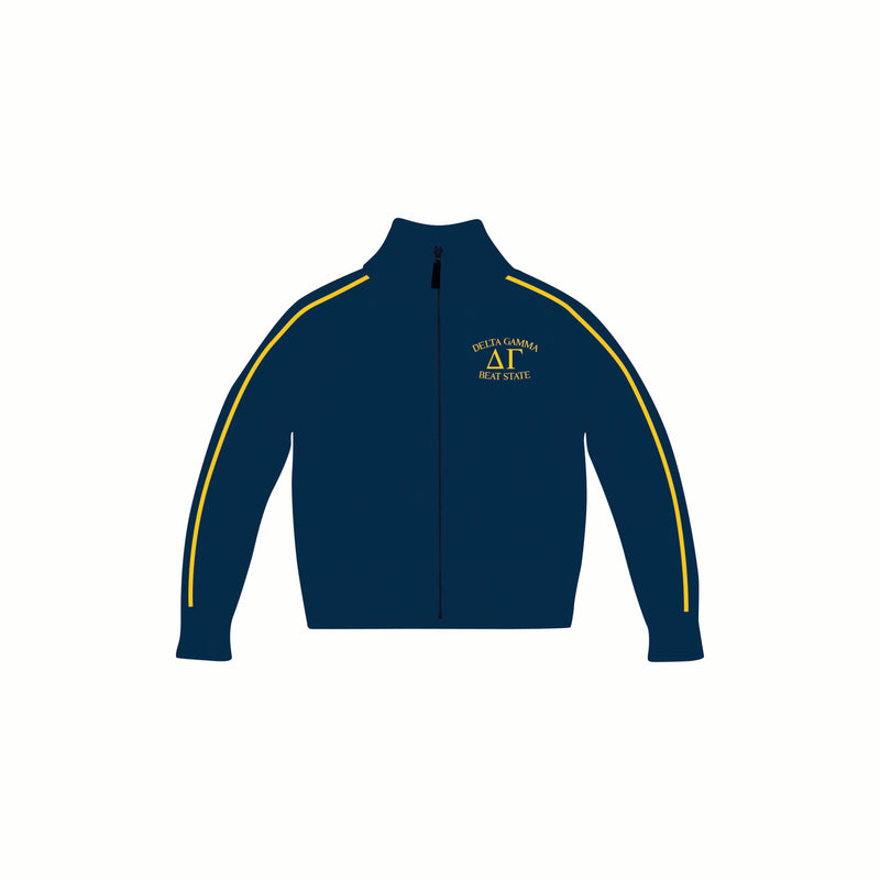 Michigan Delta Gamma Embroidered Knit Zip Up