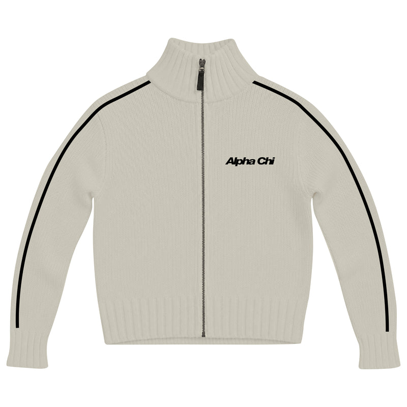 USC Alpha Chi Embroidered Knit Mockneck Zip Up