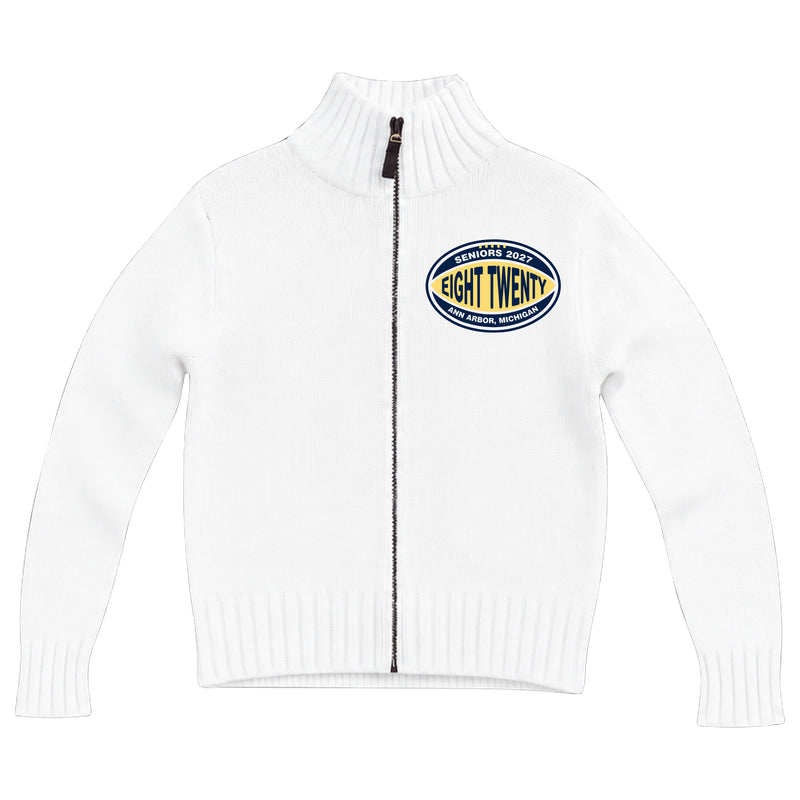 Michigan Alpha Phi Embroidered Mockneck Zip Up