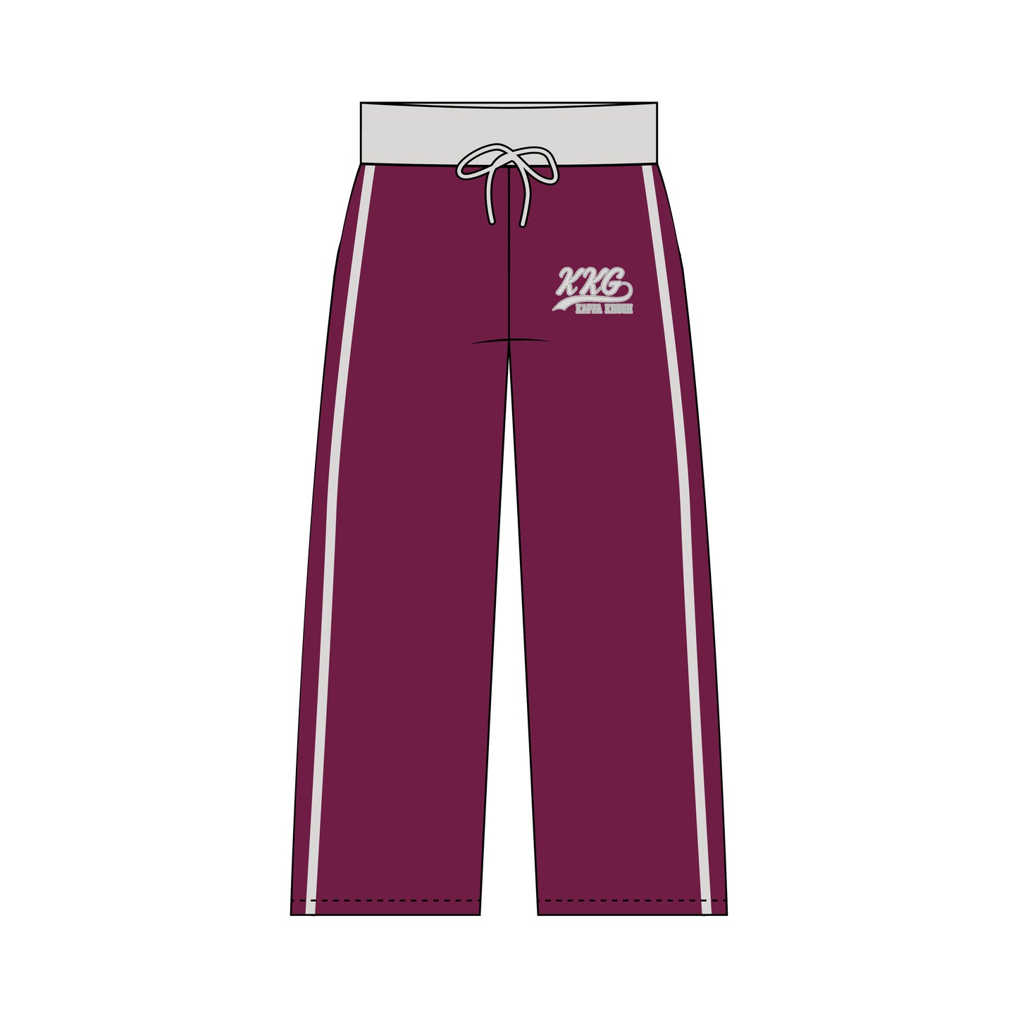 WISCO KKG APPLIQUÉ EMBROIDERED KRUSH OPEN BOTTOM SWEATPANT