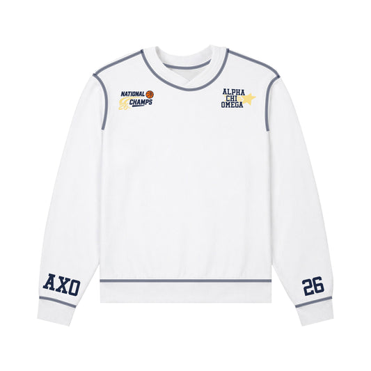 MICH AXO NATTY CHAMP EMBRIODERED CREWNECK