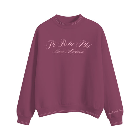 INDIANA PIPHI MOMS WEEKEND HEAVYWEIGHT EMBROIDERED MOCKNECK