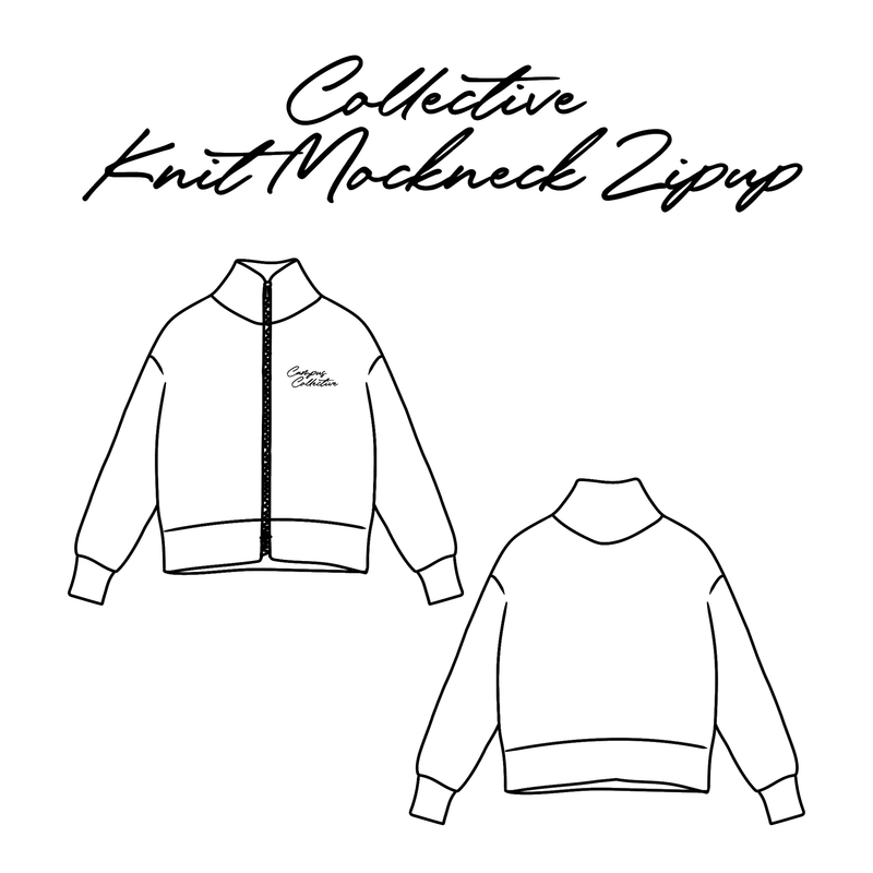 Knit Mock Neck Zip-Up